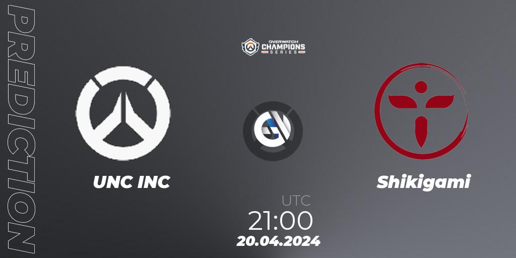 Pronóstico UNC INC - Shikigami. 20.04.2024 at 21:00, Overwatch, Overwatch Champions Series 2024 - North America Stage 2 Group Stage