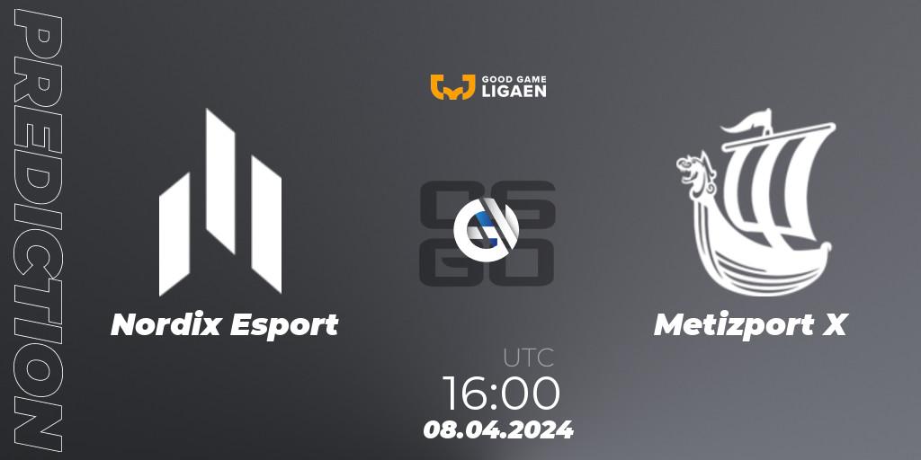 Pronóstico Nordix Esport - Metizport X. 10.04.2024 at 16:00, Counter-Strike (CS2), Good Game-ligaen Spring 2024