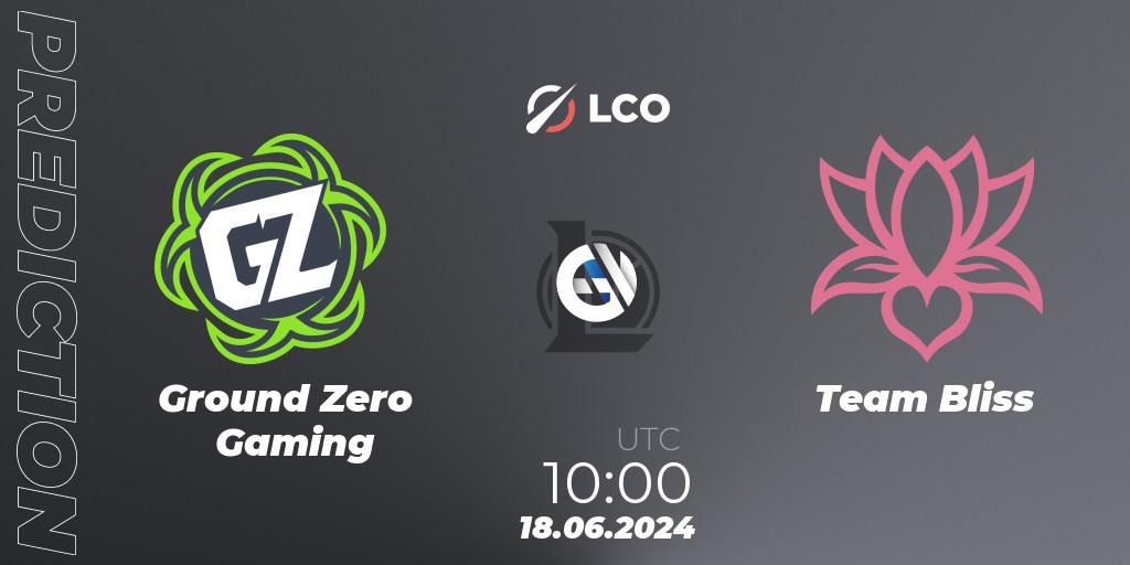Pronóstico Ground Zero Gaming - Team Bliss. 18.06.2024 at 10:00, LoL, LCO Split 2 2024 - Group Stage