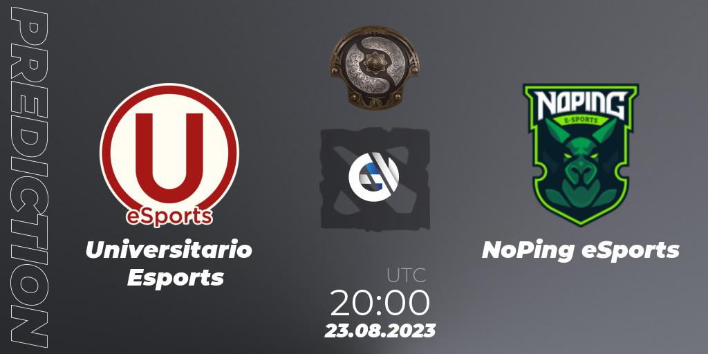 Pronóstico Universitario Esports - NoPing eSports. 23.08.2023 at 20:53, Dota 2, The International 2023 - South America Qualifier