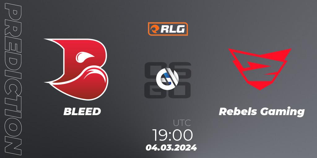 Pronóstico BLEED - Rebels Gaming. 04.03.2024 at 19:00, Counter-Strike (CS2), RES European Series #1