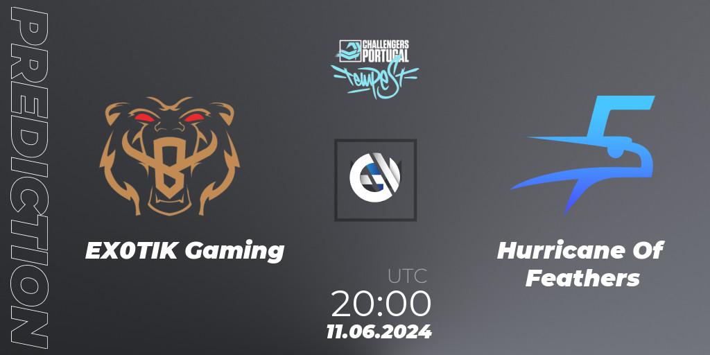Pronóstico EX0TIK Gaming - Hurricane Of Feathers. 11.06.2024 at 19:00, VALORANT, VALORANT Challengers 2024 Portugal: Tempest Split 2