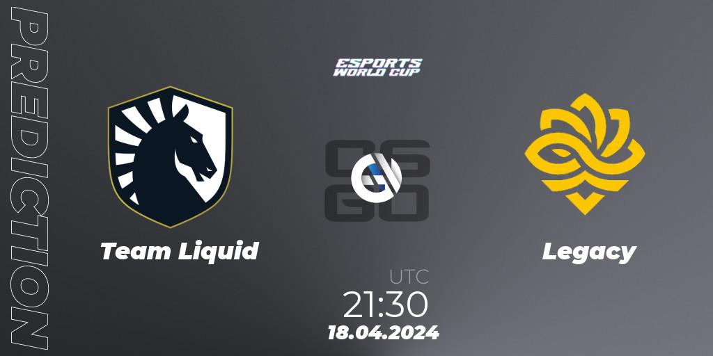 Pronóstico Team Liquid - Legacy. 18.04.24, CS2 (CS:GO), Esports World Cup 2024: North American Closed Qualifier