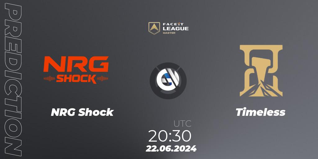 Pronóstico NRG Shock - Timeless. 22.06.2024 at 22:00, Overwatch, FACEIT League Season 1 - NA Master Road to EWC