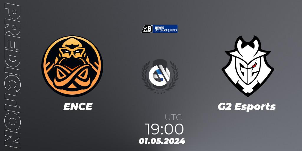 Pronóstico ENCE - G2 Esports. 01.05.2024 at 19:00, Rainbow Six, Europe League 2024 - Stage 1 LCQ