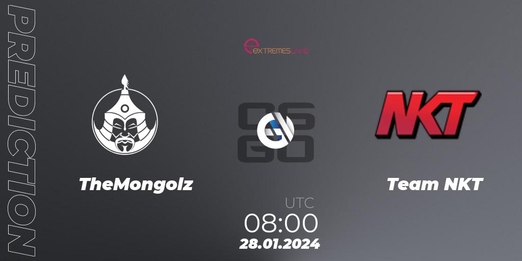 Pronóstico TheMongolz - Team NKT. 28.01.2024 at 07:00, Counter-Strike (CS2), eXTREMESLAND 2023