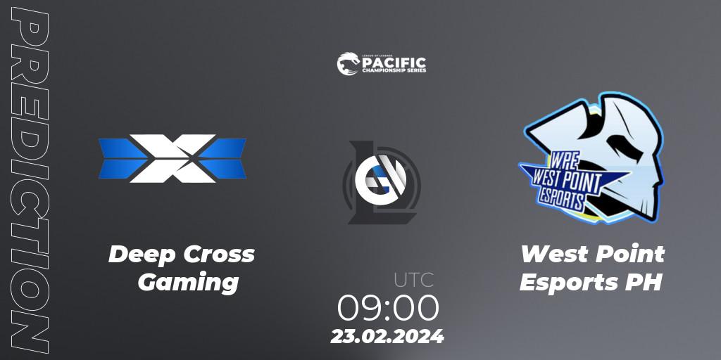 Pronóstico Deep Cross Gaming - West Point Esports PH. 23.02.2024 at 09:00, LoL, PCS Spring 2024