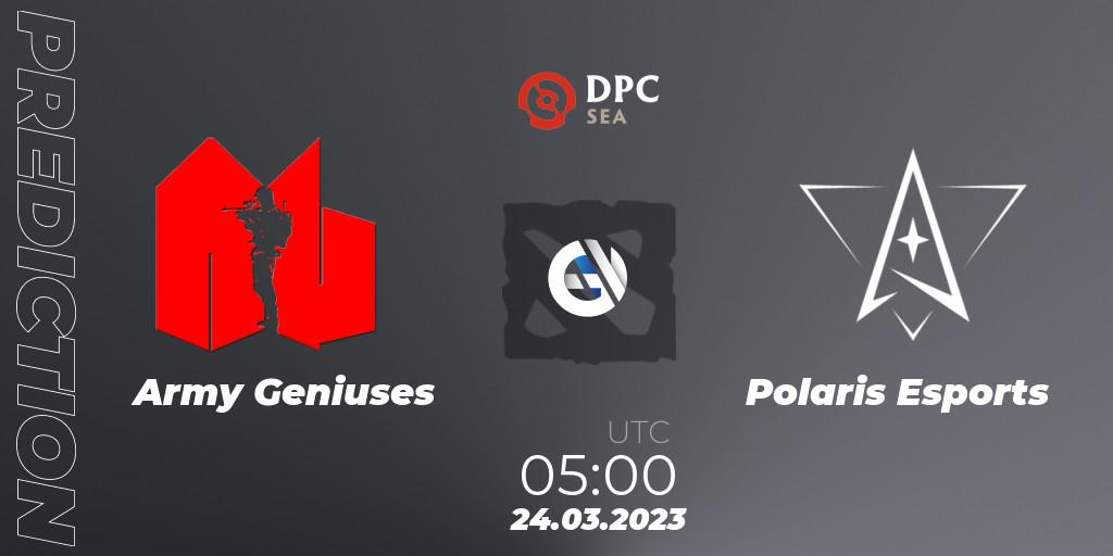 Pronóstico Army Geniuses - Polaris Esports. 24.03.23, Dota 2, DPC 2023 Tour 2: SEA Division I (Upper)