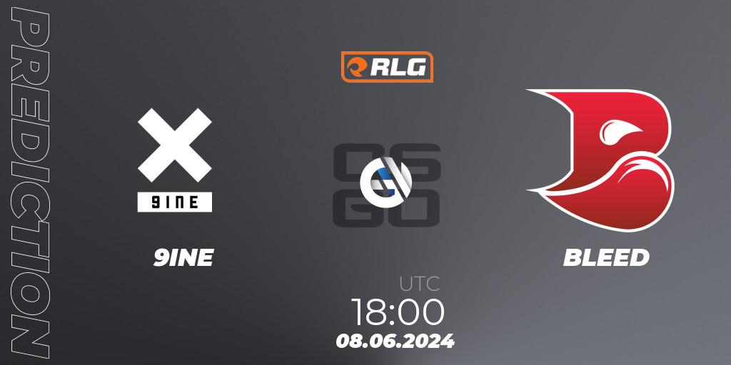Pronóstico 9INE - BLEED. 08.06.2024 at 18:00, Counter-Strike (CS2), RES European Series #5