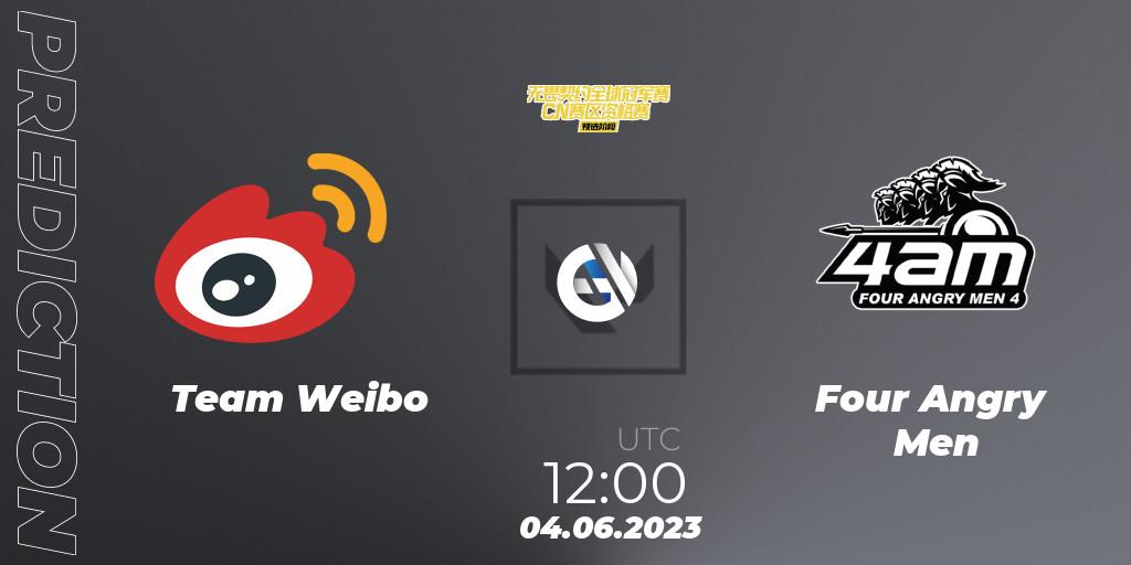 Pronóstico Team Weibo - Four Angry Men. 04.06.23, VALORANT, VALORANT Champions Tour 2023: China Preliminaries