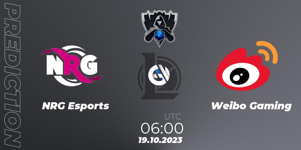 Pronóstico NRG Esports - Weibo Gaming. 19.10.23, LoL, Worlds 2023 LoL - Group Stage