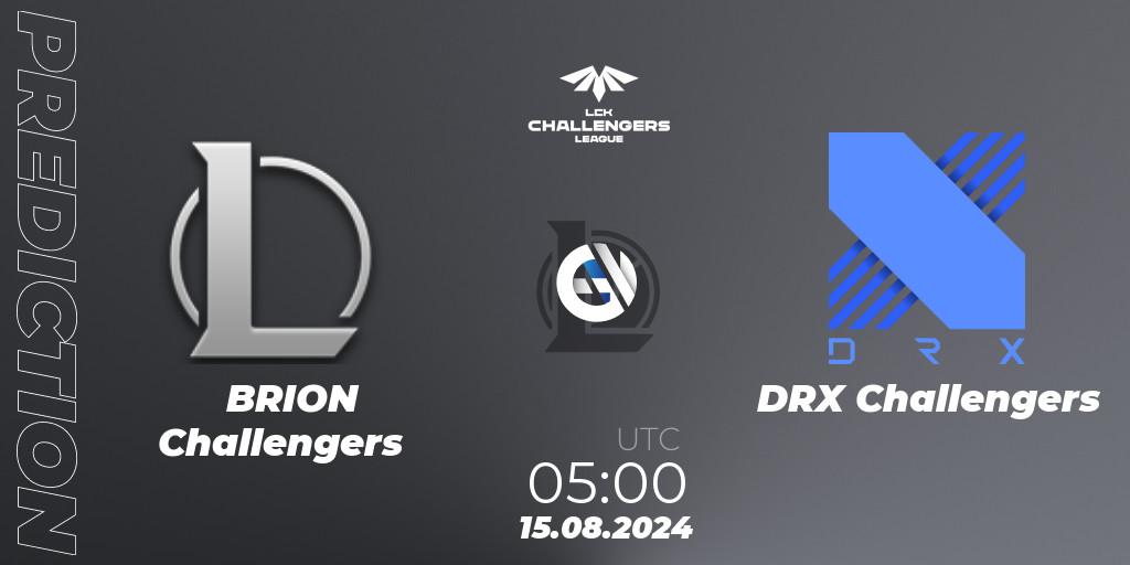Pronóstico BRION Challengers - DRX Challengers. 15.08.2024 at 05:00, LoL, LCK Challengers League 2024 Summer - Group Stage