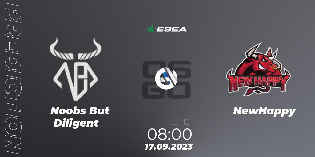 Pronóstico Noobs But Diligent - NewHappy. 17.09.2023 at 08:00, Counter-Strike (CS2), ESEA Cash Cup: Asia - Summer 2023 #1