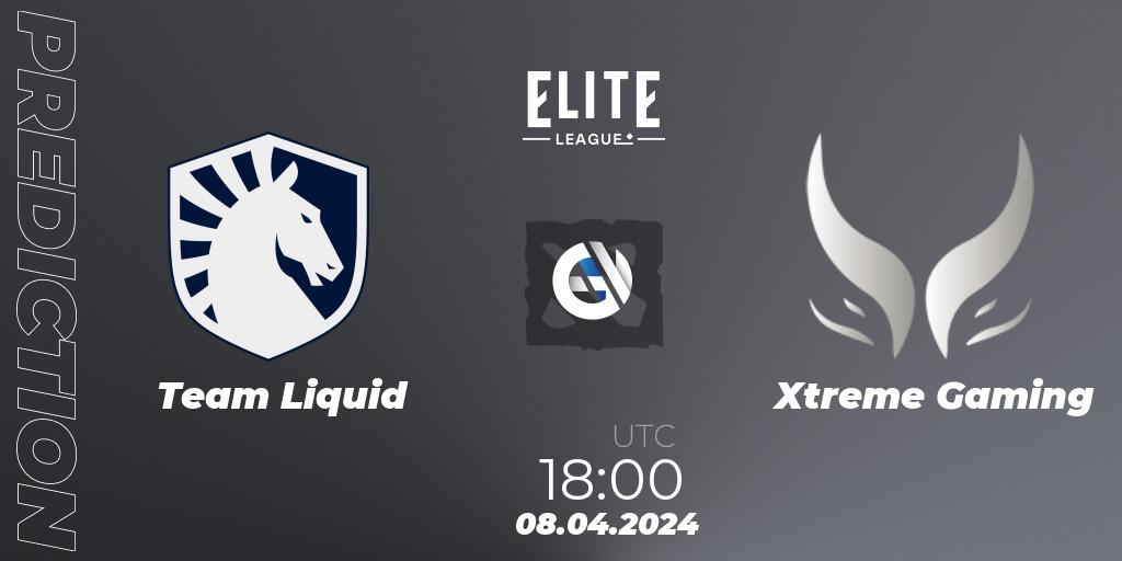 Pronóstico Team Liquid - Xtreme Gaming. 08.04.2024 at 18:19, Dota 2, Elite League: Round-Robin Stage