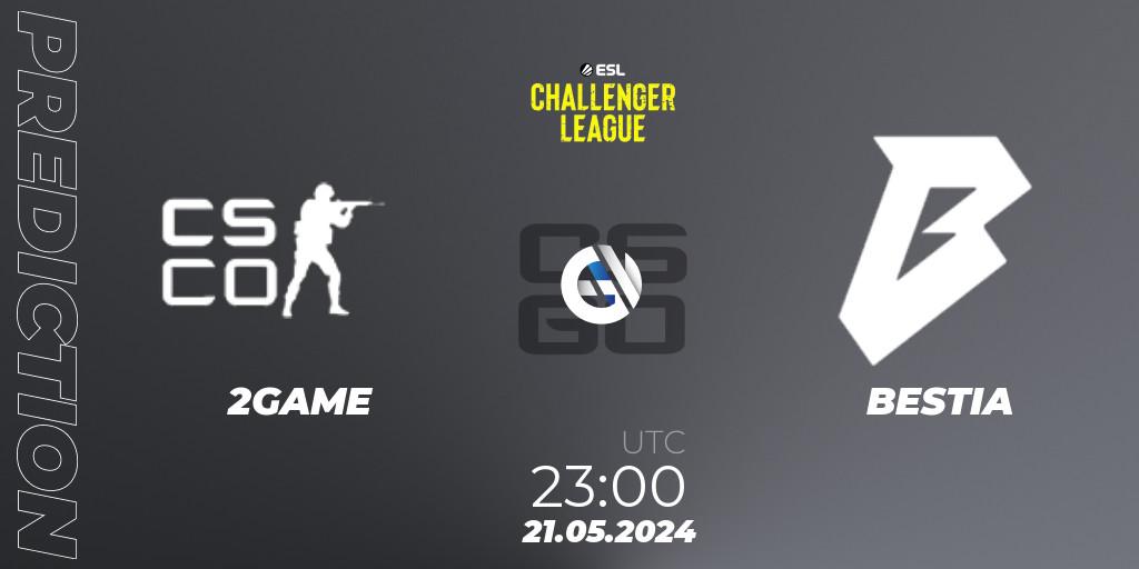 Pronóstico 2GAME - BESTIA. 21.05.2024 at 23:00, Counter-Strike (CS2), ESL Challenger League Season 47: South America
