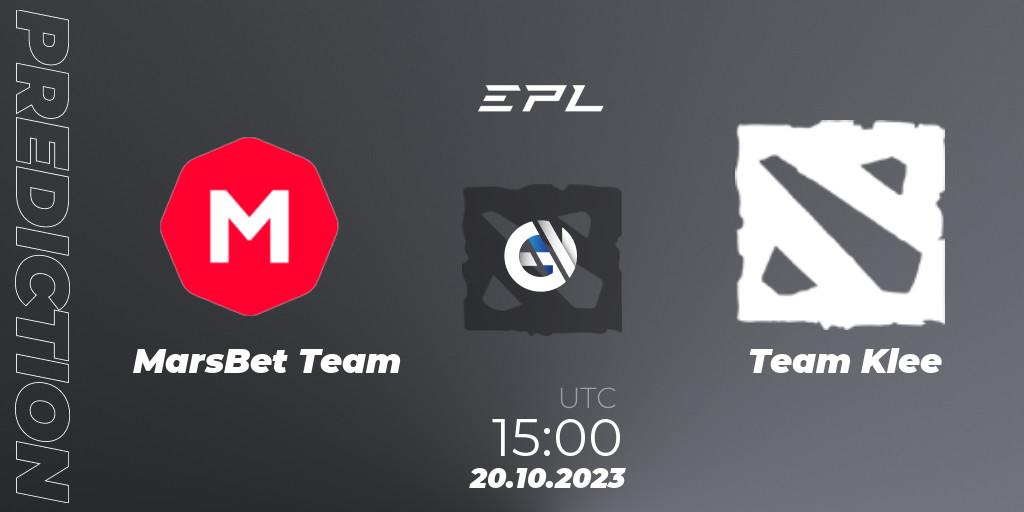 Pronóstico MarsBet Team - Team Klee. 20.10.2023 at 15:00, Dota 2, European Pro League Season 13