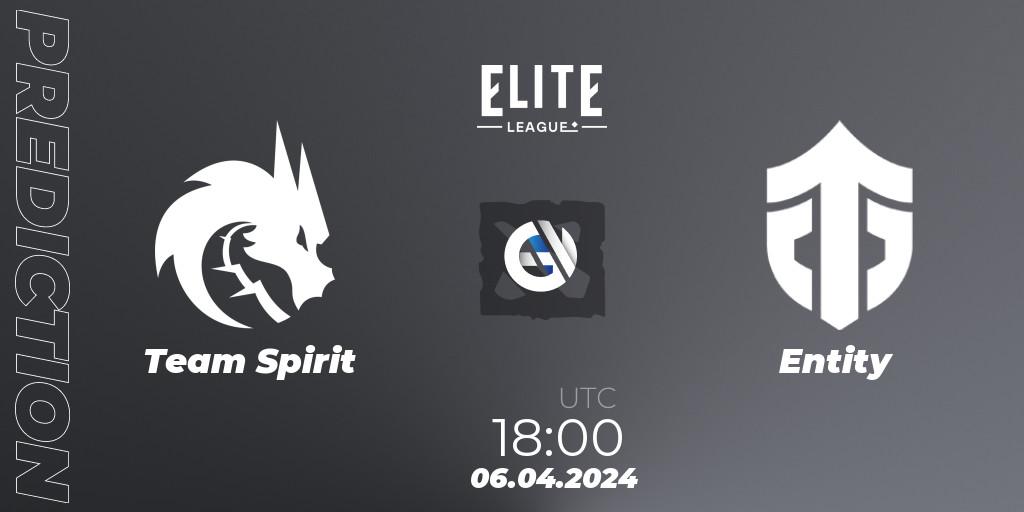Pronóstico Team Spirit - Entity. 06.04.24, Dota 2, Elite League: Round-Robin Stage
