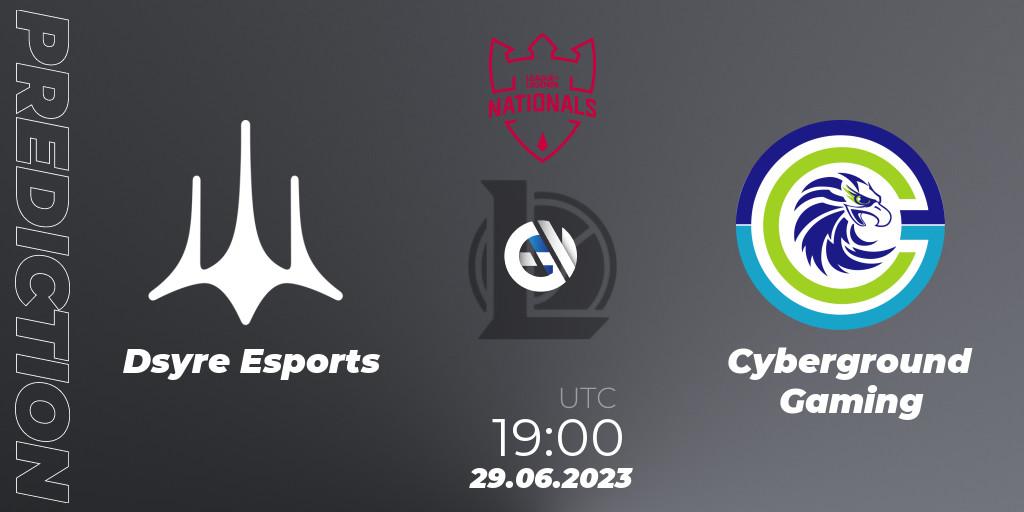 Pronóstico Dsyre Esports - Cyberground Gaming. 29.06.2023 at 19:00, LoL, PG Nationals Summer 2023