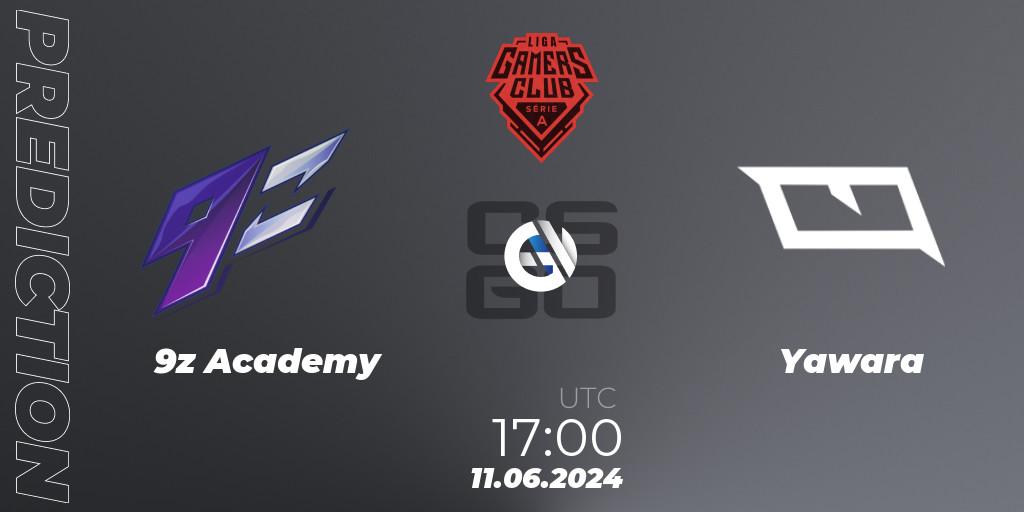 Pronóstico 9z Academy - Yawara. 12.06.2024 at 17:00, Counter-Strike (CS2), Gamers Club Liga Série A: June 2024