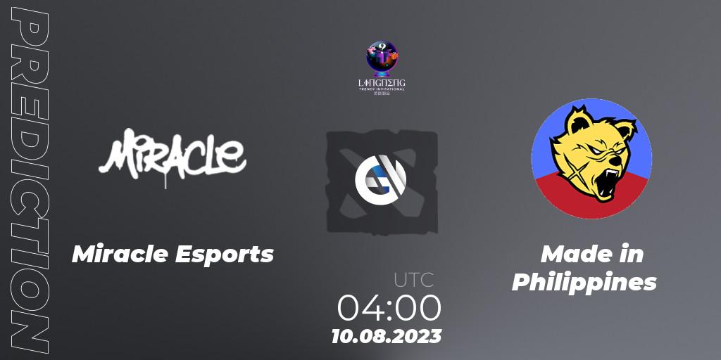Pronóstico Miracle Esports - Made in Philippines. 10.08.2023 at 04:07, Dota 2, LingNeng Trendy Invitational