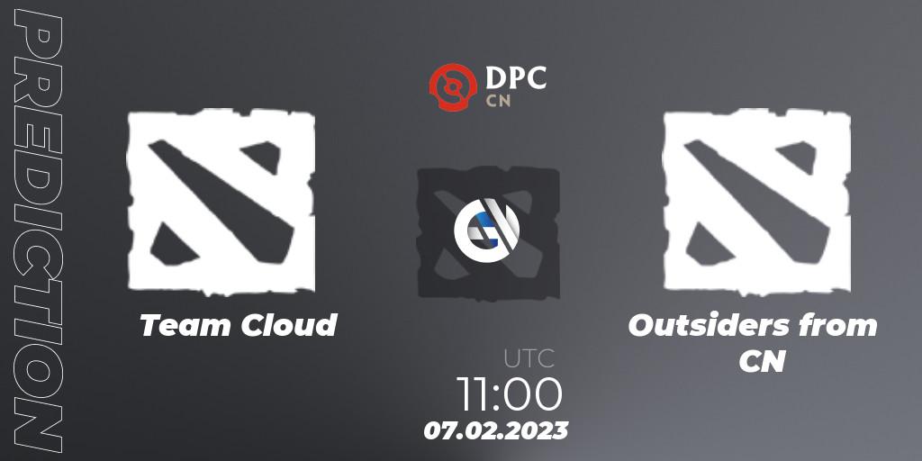 Pronóstico Team Cloud - Outsiders from CN. 07.02.23, Dota 2, DPC 2022/2023 Winter Tour 1: CN Division II (Lower)