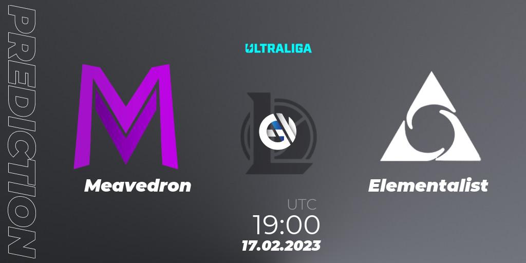 Pronóstico Meavedron - Elementalist. 17.02.2023 at 19:00, LoL, Ultraliga 2nd Division Season 6