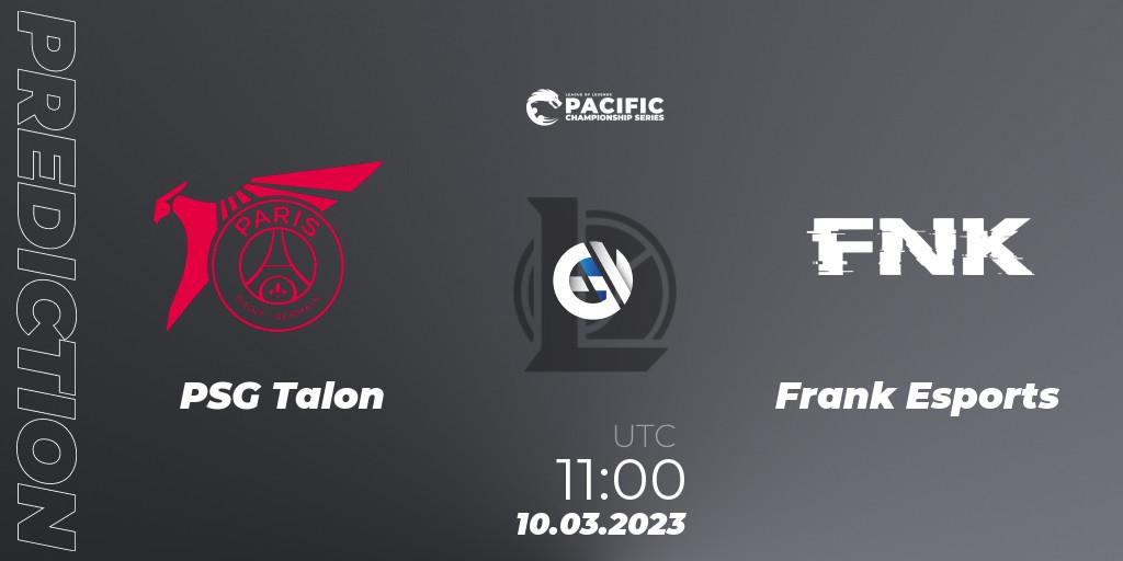Pronóstico PSG Talon - Frank Esports. 10.03.2023 at 11:00, LoL, PCS Spring 2023 - Group Stage