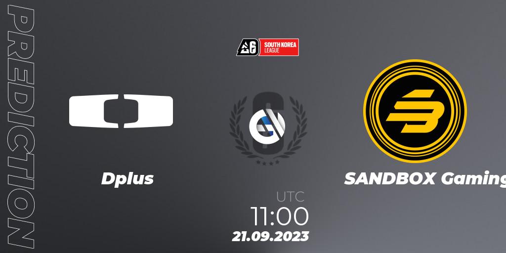 Pronóstico Dplus - SANDBOX Gaming. 21.09.2023 at 11:00, Rainbow Six, South Korea League 2023 - Stage 2