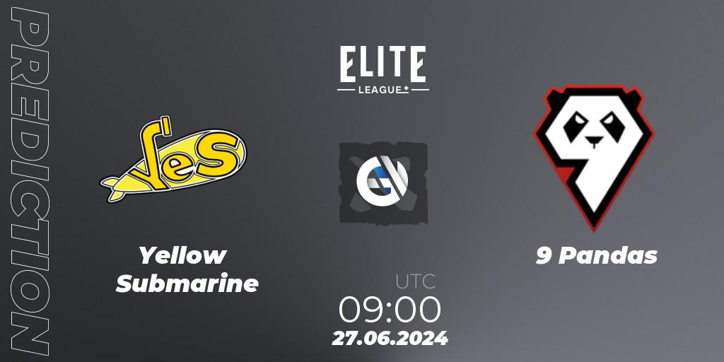 Pronóstico Yellow Submarine - 9 Pandas. 27.06.2024 at 09:20, Dota 2, Elite League Season 2: Eastern Europe Closed Qualifier