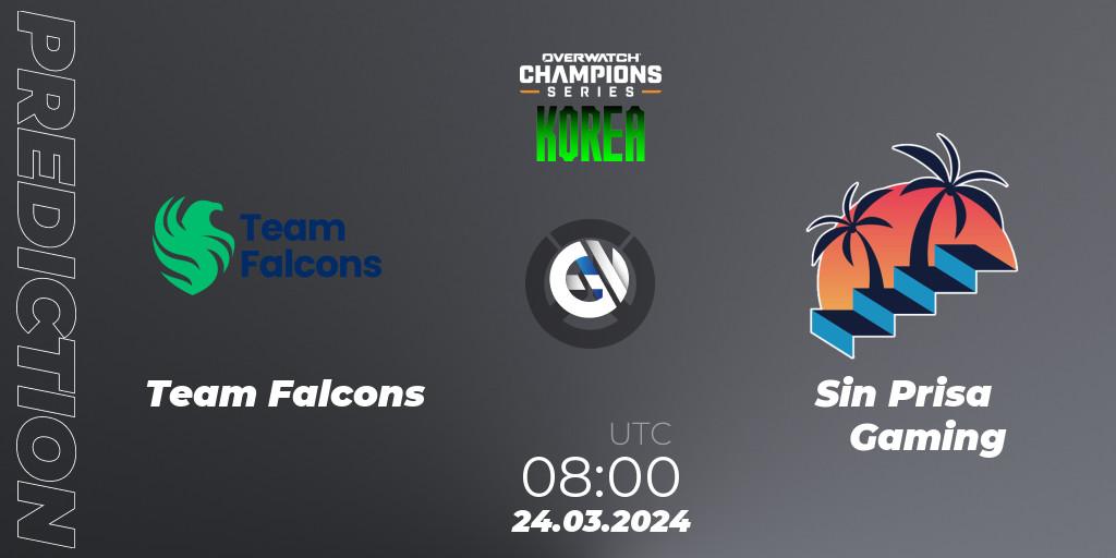 Pronóstico Team Falcons - Sin Prisa Gaming. 24.03.2024 at 08:00, Overwatch, Overwatch Champions Series 2024 - Stage 1 Korea