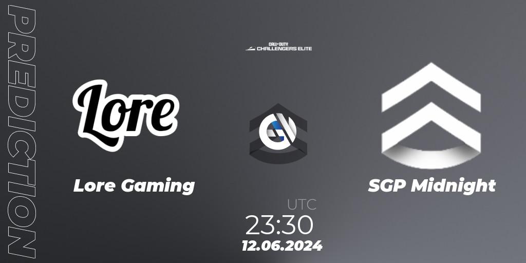 Pronóstico Lore Gaming - SGP Midnight. 12.06.2024 at 22:30, Call of Duty, Call of Duty Challengers 2024 - Elite 3: NA