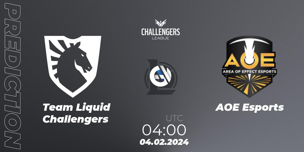 Pronóstico Team Liquid Challengers - AOE Esports. 04.02.24, LoL, NACL 2024 Spring - Group Stage