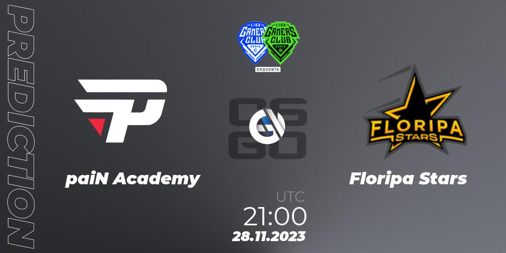 Pronóstico paiN Academy - Floripa Stars. 28.11.2023 at 21:00, Counter-Strike (CS2), Gamers Club Liga Série B&C: Esquenta