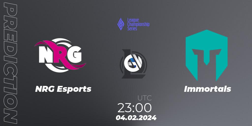 Pronóstico NRG Esports - Immortals. 05.02.24, LoL, LCS Spring 2024 - Group Stage