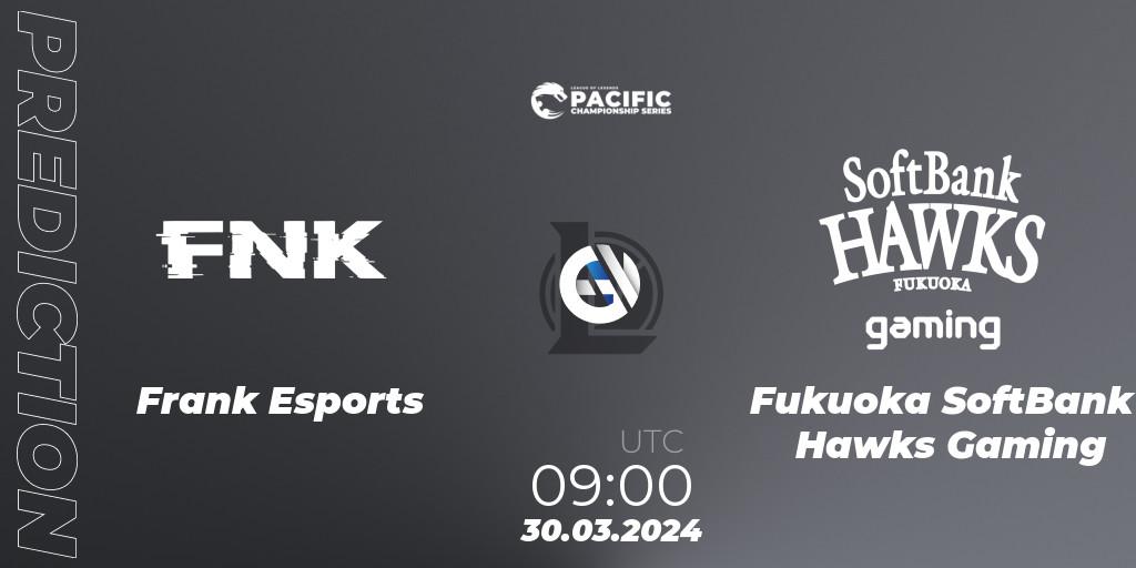 Pronóstico Frank Esports - Fukuoka SoftBank Hawks Gaming. 31.03.24, LoL, PCS Playoffs Spring 2024