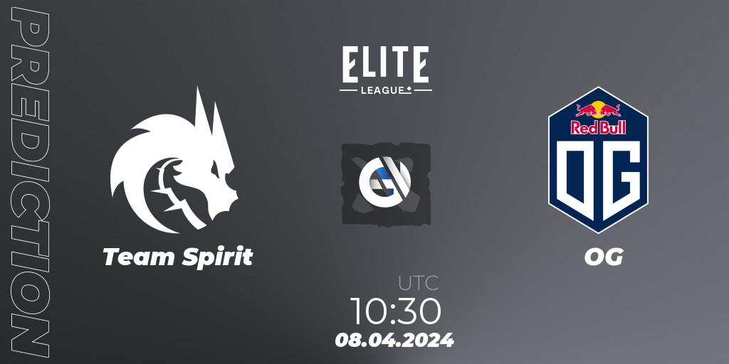 Pronóstico Team Spirit - OG. 08.04.24, Dota 2, Elite League: Round-Robin Stage