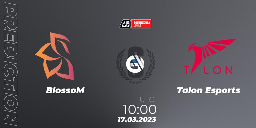 Pronóstico BlossoM - Talon Esports. 17.03.2023 at 10:00, Rainbow Six, South Korea League 2023 - Stage 1