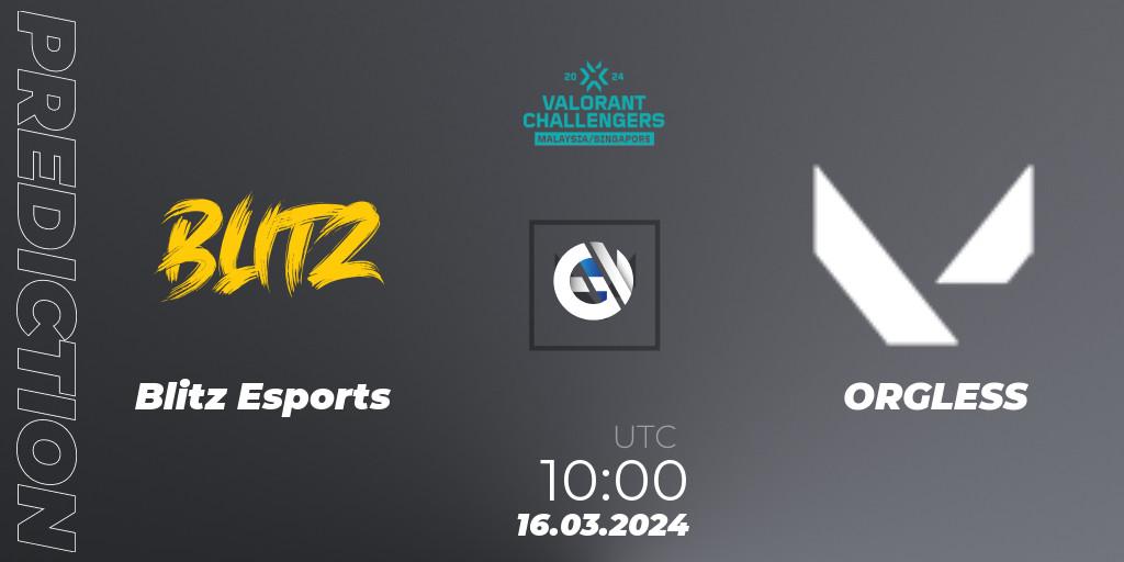 Pronóstico Blitz Esports - ORGLESS. 16.03.2024 at 10:00, VALORANT, VALORANT Challengers Malaysia & Singapore 2024: Split 1