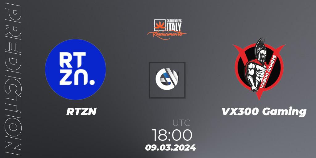 Pronóstico RTZN - VX300 Gaming. 09.03.2024 at 18:00, VALORANT, VALORANT Challengers 2024 Italy: Rinascimento Split 1