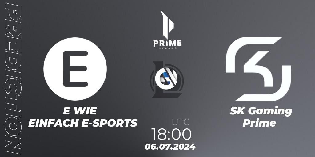 Pronóstico E WIE EINFACH E-SPORTS - SK Gaming Prime. 06.07.2024 at 18:00, LoL, Prime League Summer 2024