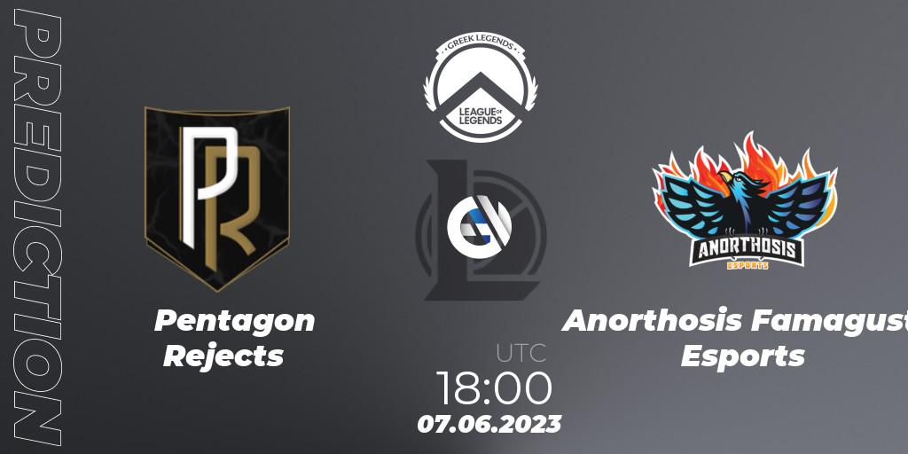 Pronóstico Pentagon Rejects - Anorthosis Famagusta Esports. 07.06.2023 at 18:00, LoL, Greek Legends League Summer 2023