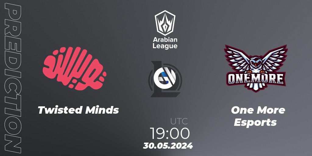 Pronóstico Twisted Minds - One More Esports. 30.05.2024 at 19:00, LoL, Arabian League Summer 2024