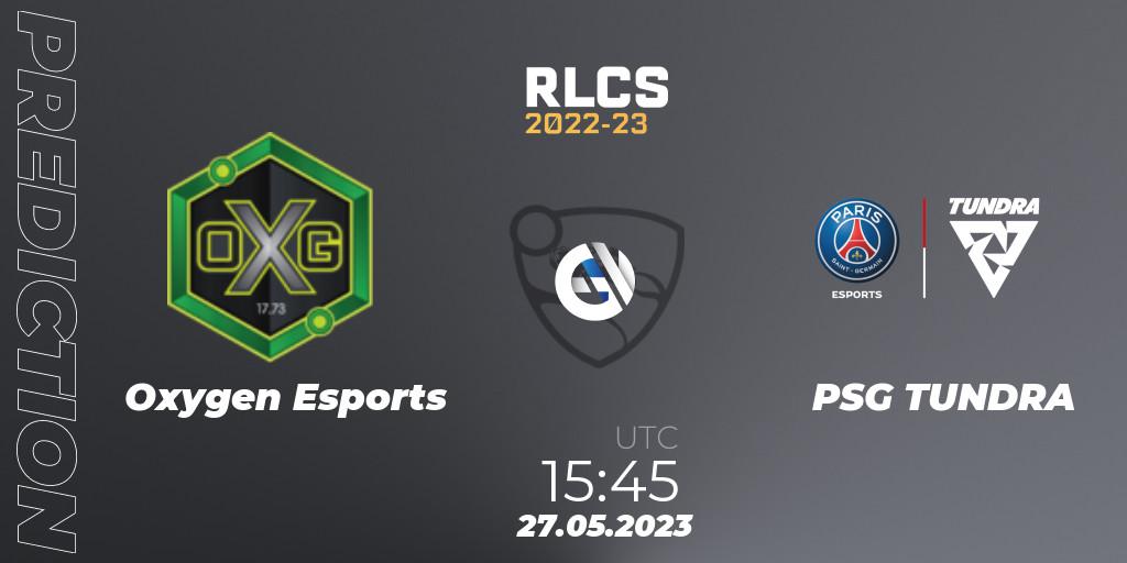 Pronóstico Oxygen Esports - PSG TUNDRA. 27.05.2023 at 15:45, Rocket League, RLCS 2022-23 - Spring: Europe Regional 2 - Spring Cup