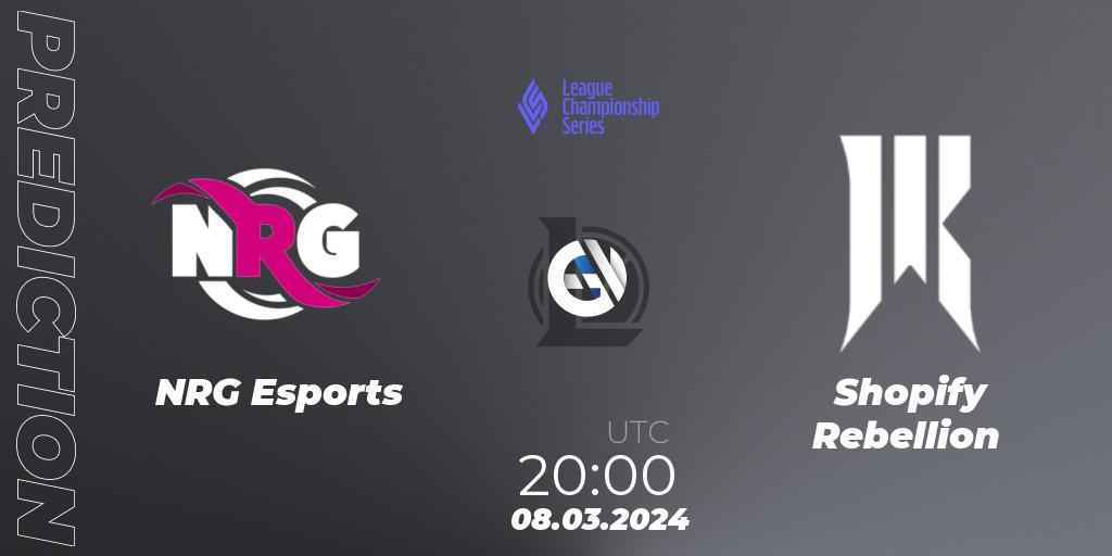 Pronóstico NRG Esports - Shopify Rebellion. 09.03.24, LoL, LCS Spring 2024 - Group Stage