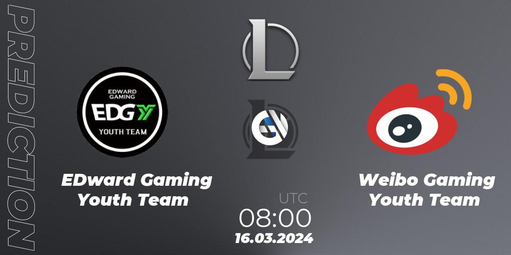 Pronóstico EDward Gaming Youth Team - Weibo Gaming Youth Team. 16.03.24, LoL, LDL 2024 - Stage 1