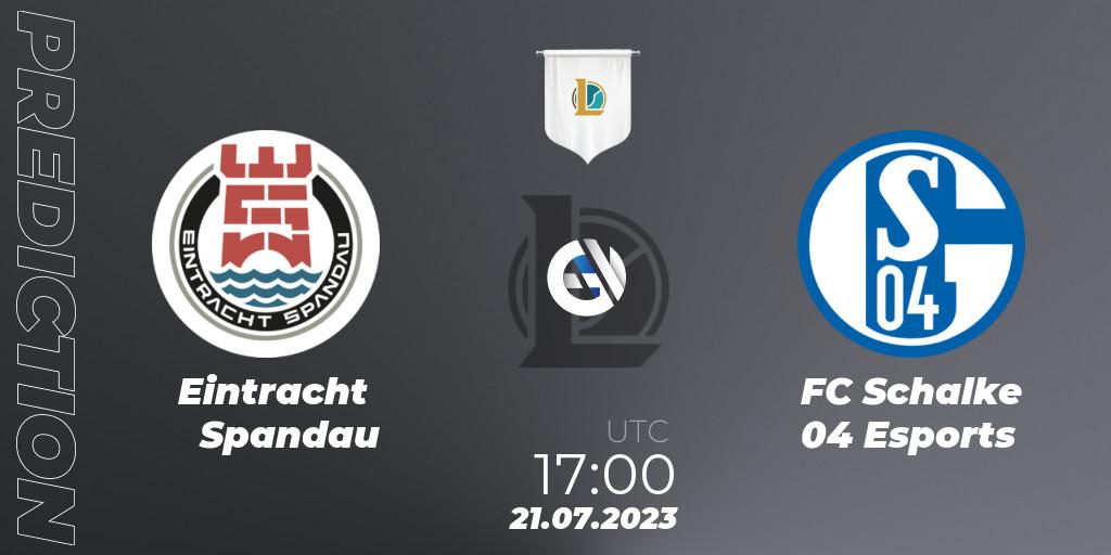 Pronóstico Eintracht Spandau - FC Schalke 04 Esports. 21.07.23, LoL, Prime League Summer 2023 - Group Stage