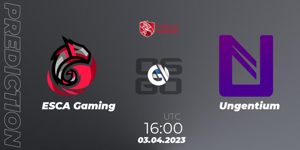 Pronóstico ESCA Gaming - Ungentium. 03.04.23, CS2 (CS:GO), Polska Liga Esportowa 2023: Split #1