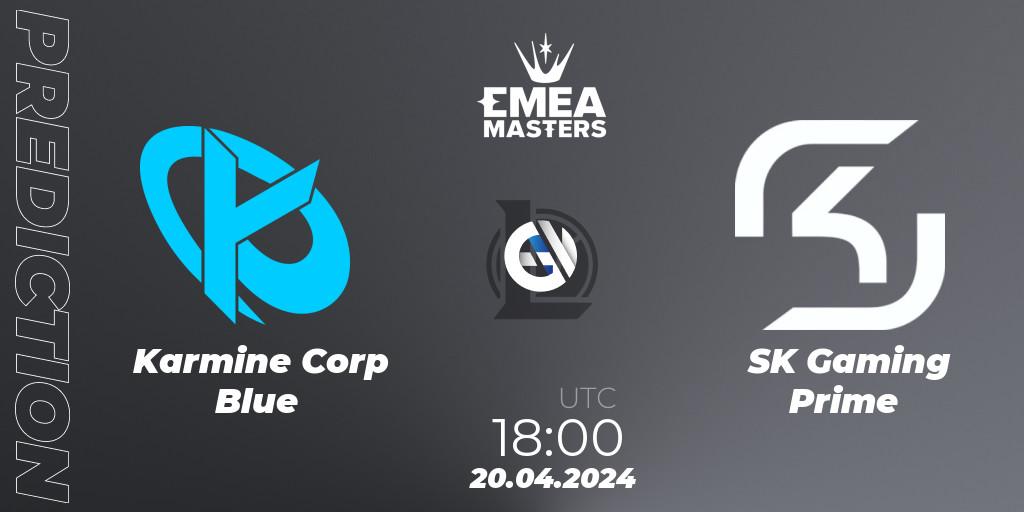 Pronóstico Karmine Corp Blue - SK Gaming Prime. 20.04.24, LoL, EMEA Masters Spring 2024 - Group Stage