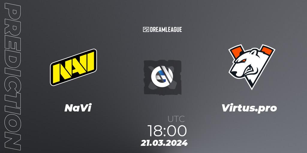 Pronóstico NaVi - Virtus.pro. 21.03.24, Dota 2, DreamLeague Season 23: Eastern Europe Closed Qualifier