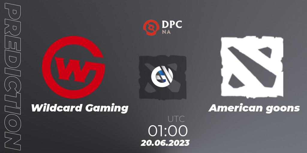 Pronóstico Wildcard Gaming - American goons. 20.06.23, Dota 2, DPC 2023 Tour 3: NA Division II (Lower)